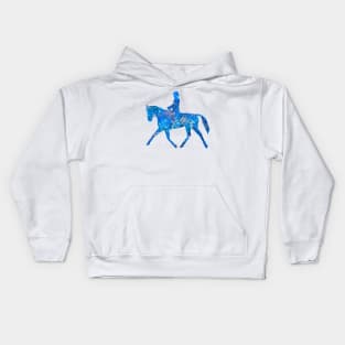 Equestrian blue art Kids Hoodie